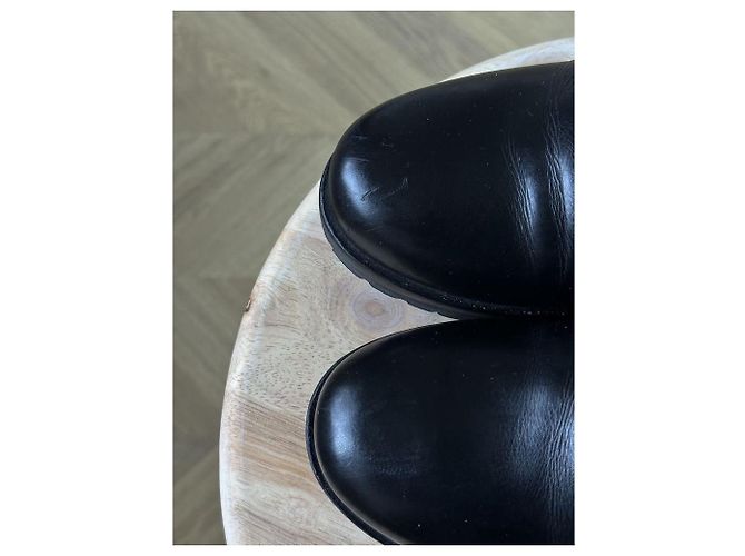 Stivali Prada in pelle e nylon neri Nero - vista 8