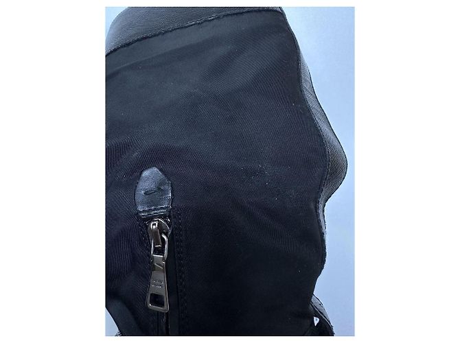 Stivali Prada in pelle e nylon neri Nero - vista 9