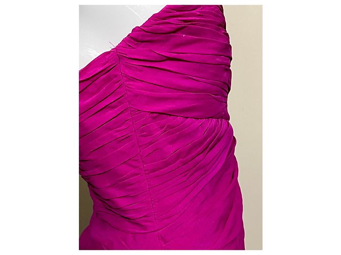 Marchesa Rosa trägerloses Seidenkleid Pink - Ansicht 3