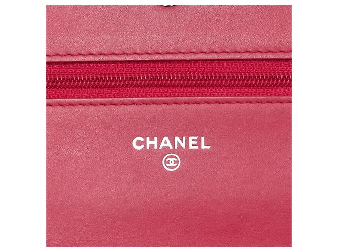 Wallet On Chain Borsa a spalla CHANEL, portafoglio a catena, pelle caviar rosa, finiture argentate, - vista 10
