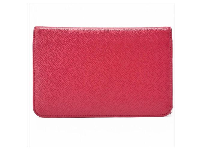 Wallet On Chain Borsa a spalla CHANEL, portafoglio a catena, pelle caviar rosa, finiture argentate, - vista 3