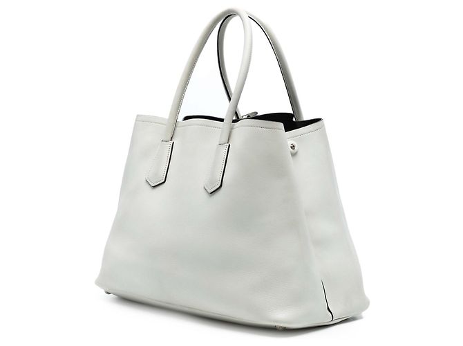 Double Prada Grande Borsa Doppia in Vitello Bianco da Città - vista 2