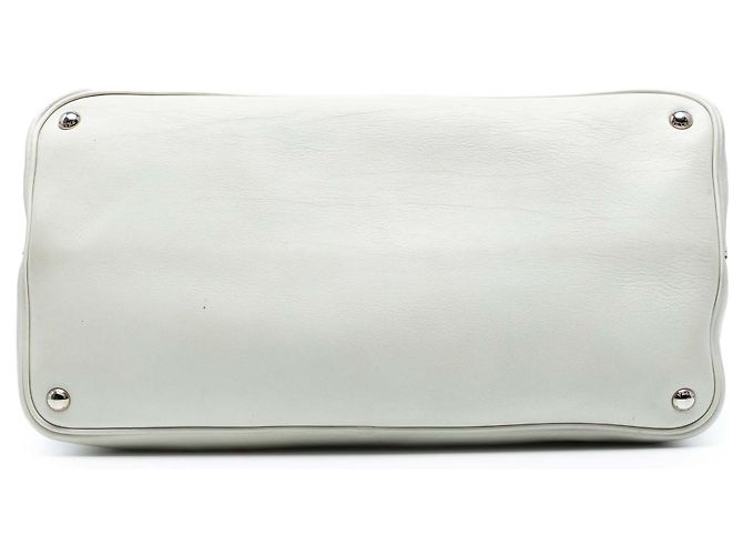Double Prada Grande Borsa Doppia in Vitello Bianco da Città - vista 3