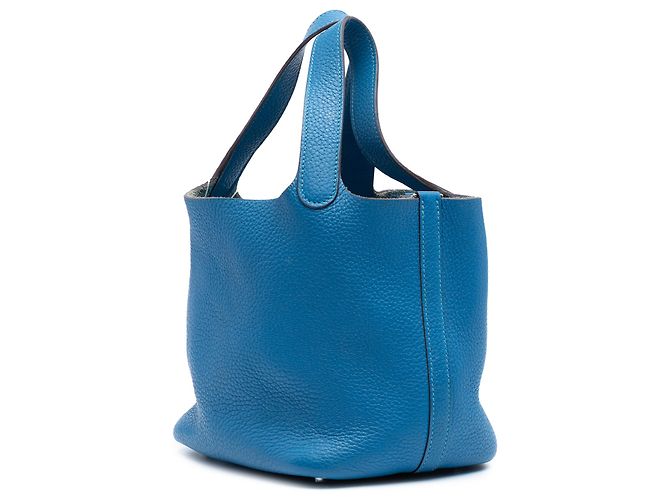 Hermès Picotin Lock 18 em Couro Clemence Azul - vista 2