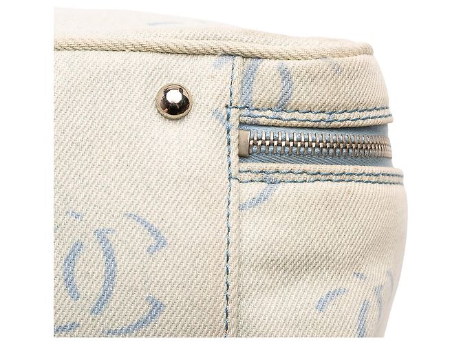 Borsa da viaggio in denim blu CC di Chanel Blu chiaro - vista 10