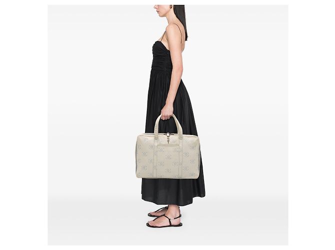 Borsa da viaggio in denim blu CC di Chanel Blu chiaro - vista 13