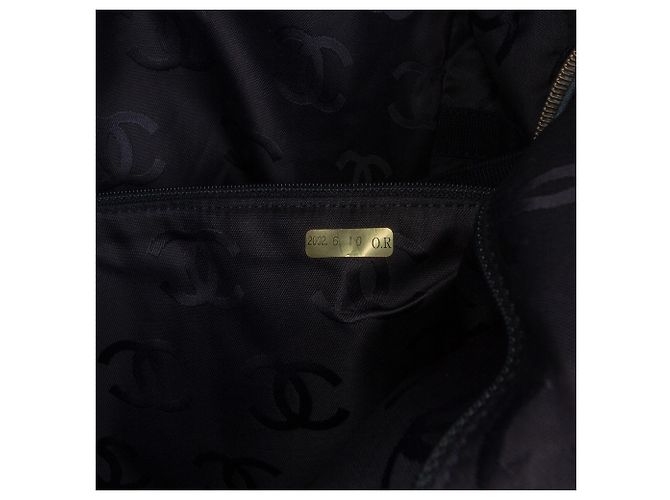 Borsa da viaggio in denim blu CC di Chanel Blu chiaro - vista 6