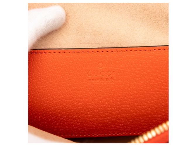 Sac à main en cuir de veau orange mini dollar Bamboo Diana de Gucci - vue 5