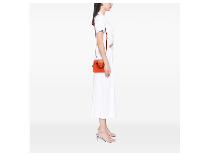 Sac à main en cuir de veau orange mini dollar Bamboo Diana de Gucci - vue 7