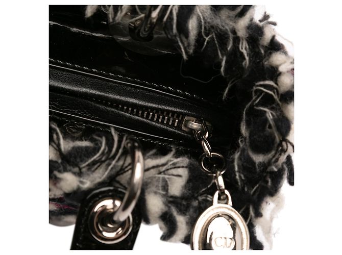 Dior Nero Medio Tweed Cannage Frange Lady Dior - vista 8
