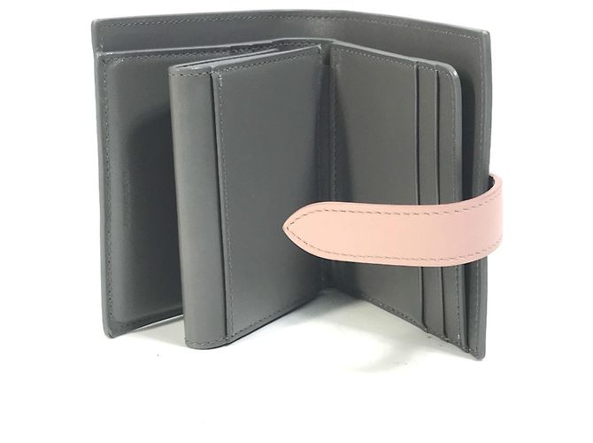 Céline Celine Two-Tone Small Strap Wallet Brown Pink - view 10