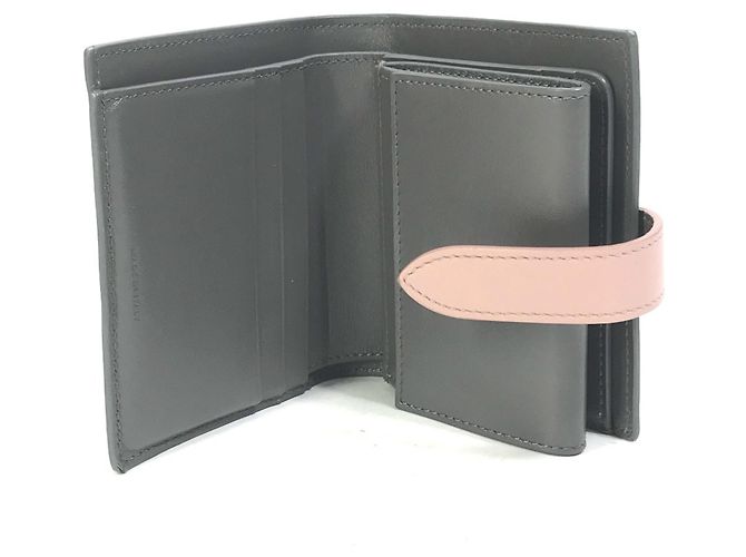 Céline Celine Two-Tone Small Strap Wallet Brown Pink - view 9