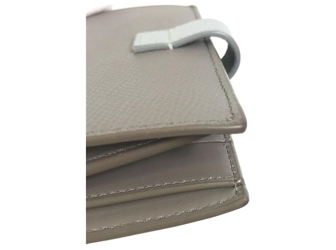 Céline Monedero de cuero tri-fold Celine Castaño Azul claro - vista 7