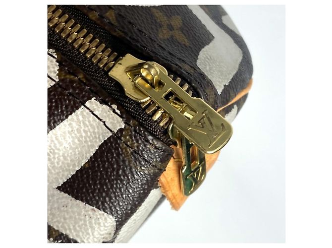 Borsa Boston Keepall 50 Monogram Graffiti Louis Vuitton Marrone Bianco Monogramma - vista 6