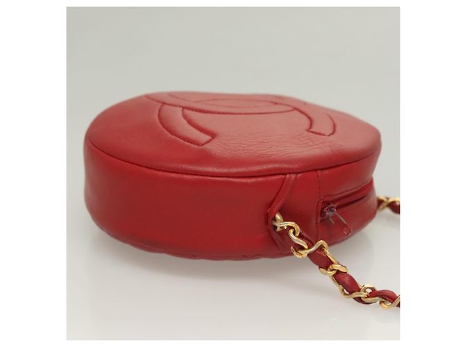 Chanel Vintage Round Tassel Quilted Lambskin Large Rosso - vista 3