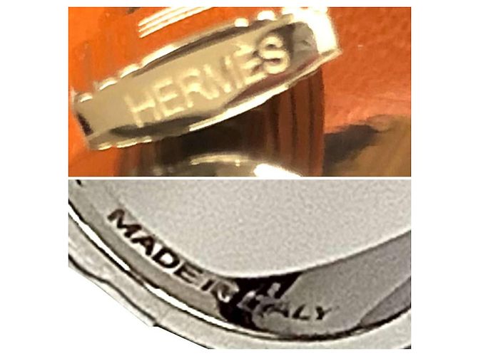 Ring Anillo de pañuelo Hermès con charm de candado Plata Dorado - vista 3