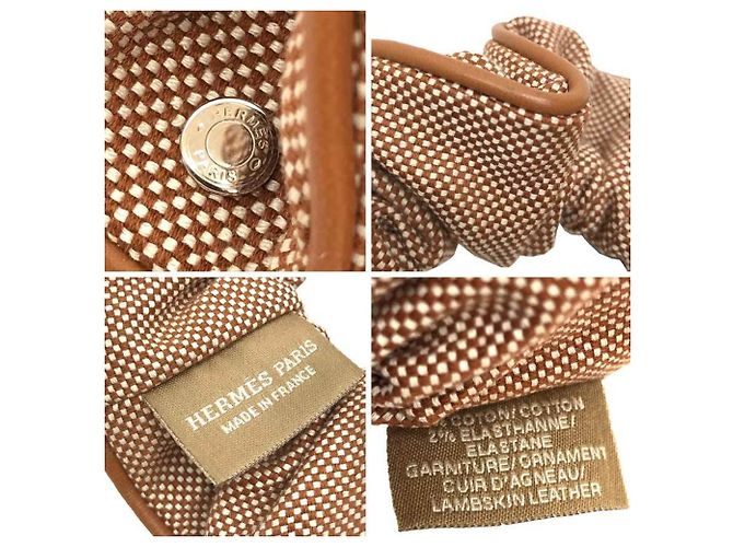 Hermès Scrunchie Hermes Claudia Plan Air Castaño Dorado - vista 4