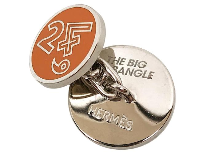 Abotoaduras Big Bangle Hermès Prata Laranja - vista 3