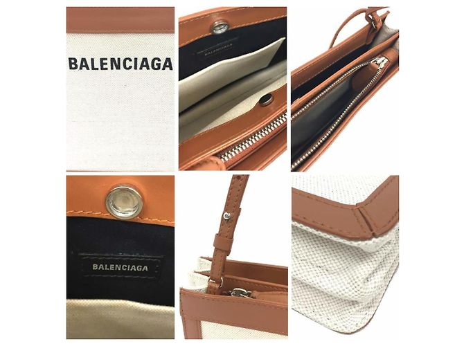 Borsa a Spalla Pochette Navy Balenciaga Marrone Bianco - vista 3