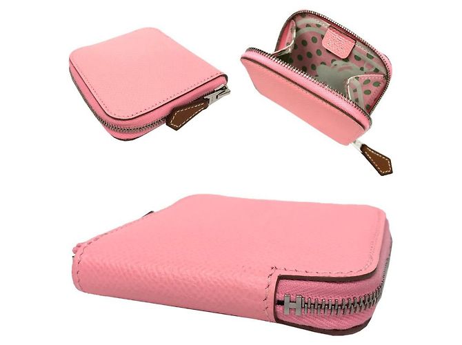 Monedero compacto mini Azap en seda Hermès Rosa - vista 2