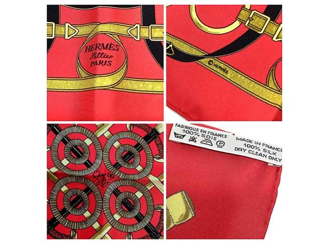 Bufanda Gavroche Carré 45 Hermès Roja - vista 3