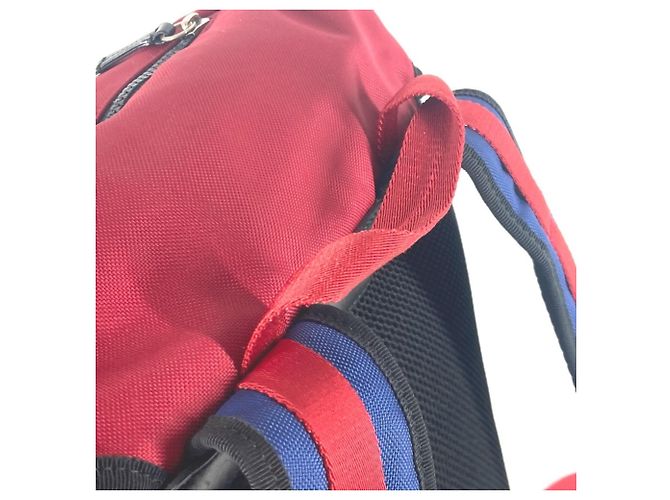 Gucci Sherry Line Rucksack mit Techno-Logo Tigerkopf Schwarz Rot - Ansicht 11