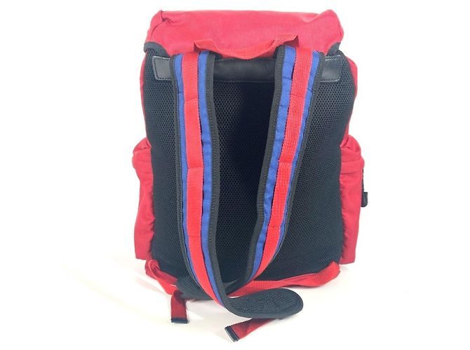 Gucci Sherry Line Rucksack mit Techno-Logo Tigerkopf Schwarz Rot - Ansicht 2