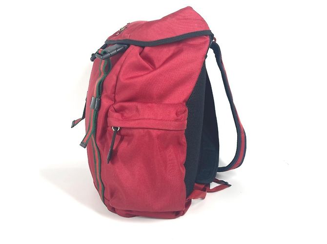 Gucci Sherry Line Rucksack mit Techno-Logo Tigerkopf Schwarz Rot - Ansicht 4