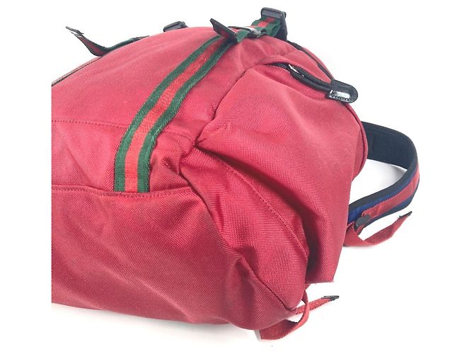 Gucci Sherry Line Rucksack mit Techno-Logo Tigerkopf Schwarz Rot - Ansicht 6