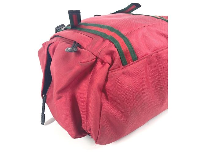Gucci Sherry Line Rucksack mit Techno-Logo Tigerkopf Schwarz Rot - Ansicht 7