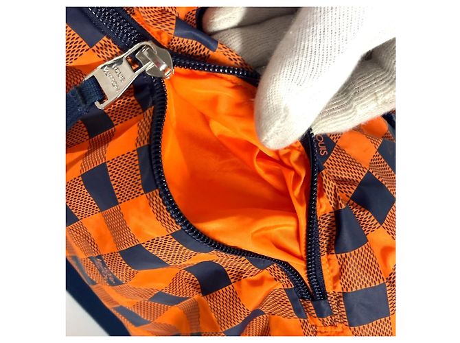 Louis Vuitton N41188 Damier Aventure Light Pack Rucksack Orange Marineblau Damier ebene - Ansicht 10