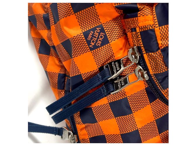 Louis Vuitton N41188 Damier Aventure Light Pack Rucksack Orange Marineblau Damier ebene - Ansicht 8