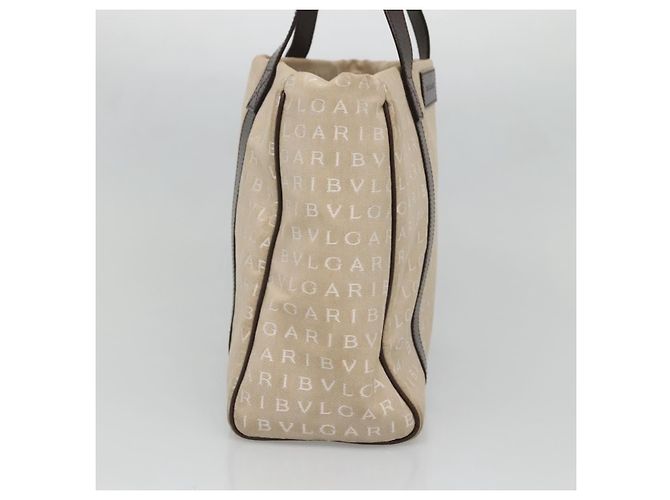Bulgari Bvlgari B.Zero1 Logomania Tasche aus Canvas mit Leder groß Beige - Ansicht 3