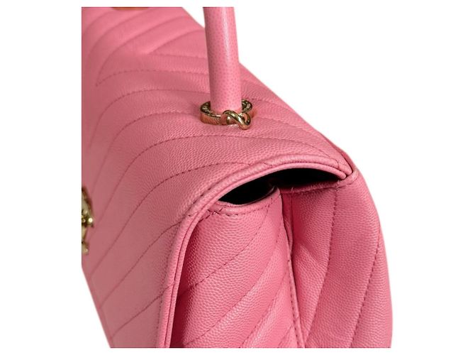 Borsa a Spalla Chanel Coco Handle 29 V-Stitch Rosa - vista 10