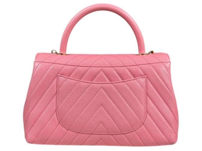 Borsa a Spalla Chanel Coco Handle 29 V-Stitch Rosa - vista 3