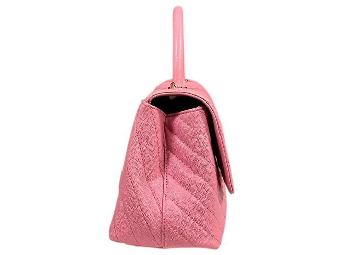 Borsa a Spalla Chanel Coco Handle 29 V-Stitch Rosa - vista 4