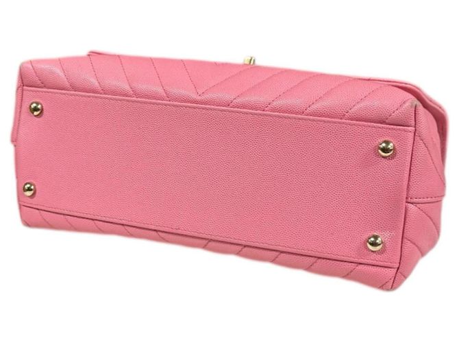 Borsa a Spalla Chanel Coco Handle 29 V-Stitch Rosa - vista 5