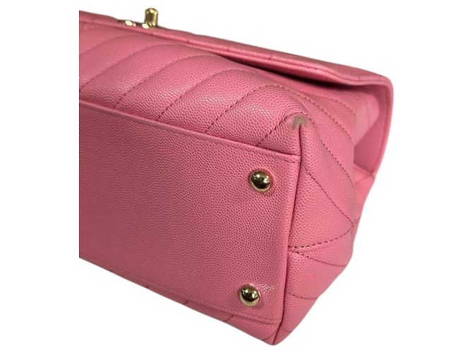 Borsa a Spalla Chanel Coco Handle 29 V-Stitch Rosa - vista 7