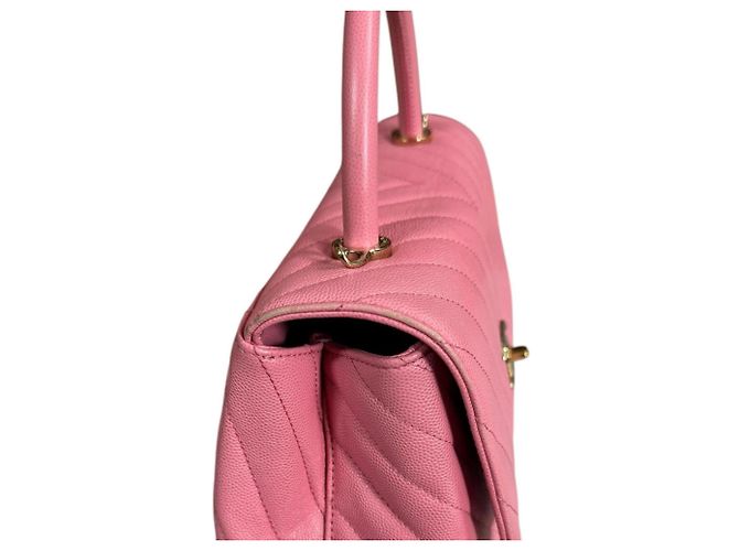 Borsa a Spalla Chanel Coco Handle 29 V-Stitch Rosa - vista 9