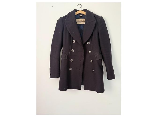 Burberry Brit Abrigo Burberry de lana azul marino de doble botonadura - vista 2