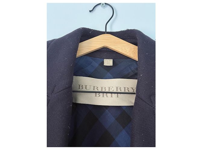 Burberry Brit Abrigo Burberry de lana azul marino de doble botonadura - vista 7