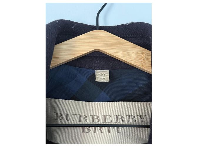 Burberry Brit Abrigo Burberry de lana azul marino de doble botonadura - vista 8