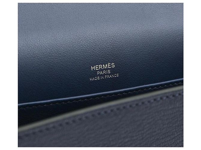 Hermès Geta in pelle blu navy Hermes - vista 12