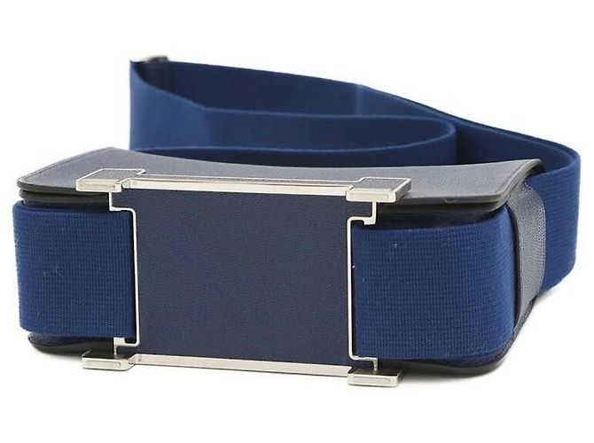 Hermès Geta in pelle blu navy Hermes - vista 16