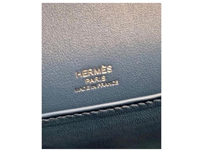 Hermès Geta in pelle blu navy Hermes - vista 3