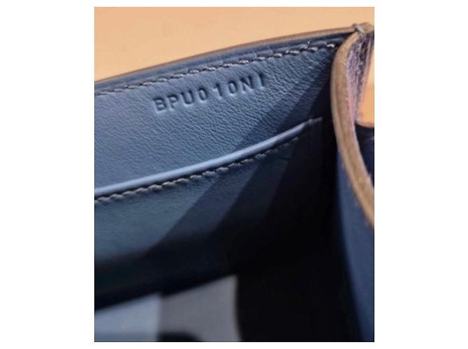 Hermès Geta in pelle blu navy Hermes - vista 6