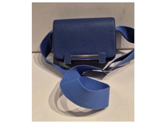 Hermès Geta in pelle blu navy Hermes - vista 7