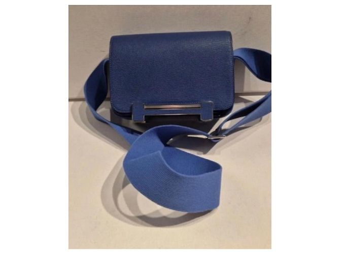 Hermès Geta in pelle blu navy Hermes - vista 9