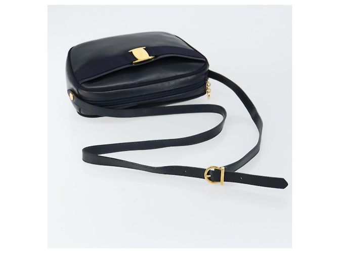 Bolsa de Ombro Vala em Couro Salvatore Ferragamo Azul marinho - vista 7