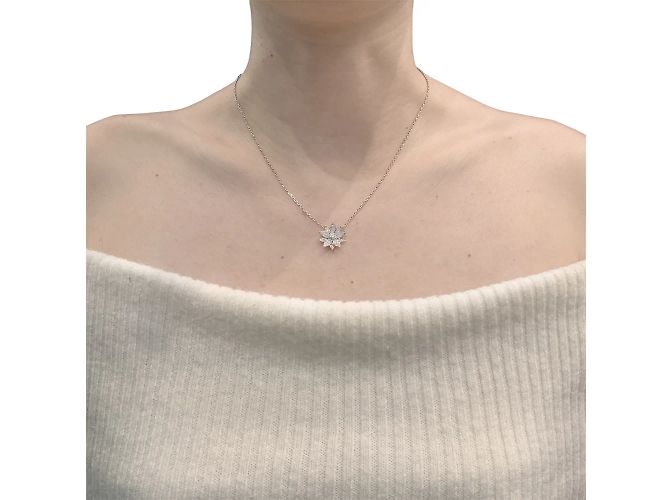 Pendente Van Cleef & Arpels, "Lotus", oro bianco e diamanti. - vista 5